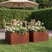 Maison Exclusive - Cache-pot de jardin 2 pc rouillé 40 x 40 x 30 cm acier patiné