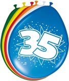 Folat Verjaardag leeftijd ballonnen - 35 jaar - 24x stuks - mix kleuren