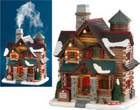 Lemax Chestnut Cabin Verlicht Gebouw met Rookeffect