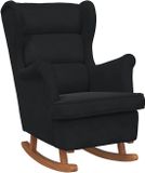 vidaXL Fauteuil à bascule avec coussin noir 92 x 71 x 100 cm contreplaqué