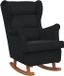 vidaXL Fauteuil à bascule avec coussin noir 92 x 71 x 100 cm contreplaqué