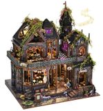 Castle Maison de poupée miniature maisonnette bricolage - Château avec éclairage