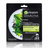 Garnier SkinActive Masque Visage Tissu Charbon Pur - 6 x 1 pièce - Lot économique
