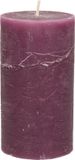 Merkloos Stompkaars/cilinderkaars - bordeaux rood - 7 x 13 cm - rustiek model