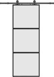 vidaXL Schuifdeur met beslagset, 76x205 cm, gehard glas, zwart
