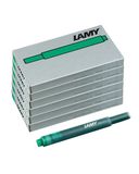 LAMY T10 set van 6 uitwisbare inktpatronen met grote inktcapaciteit - geschikt voor alle Lamy vulpenmodellen - Inhoud 1,25 ml per patroon - 5 stuks per verpakking - Inktkleur groen