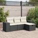 Maison Exclusive - Ensemble de meubles de jardin 4 pièces avec canapé et coussins, noir, en polyrotin