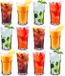 R En B RB Retro Tumbler Verres Plastique Premium Incassable Réutilisable 30cl, Set de 12