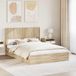 Prolenta Maison Exclusive - Bedframe met opbergruimte en hoofdeinde, Sonoma eikenhout, 135 x 190 cm
