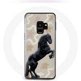 Maniacase Hoesje voor Samsung Galaxy S9 plus Zwart Friese paardenrace