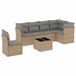 VidaXL 7-delige Loungeset met Kussens, Poly Rattan, Beige en Grijs
