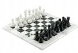 Luxgifts Jeu d'échecs en marbre 30x30 cm, sculpté à la main, avec boîte de rangement