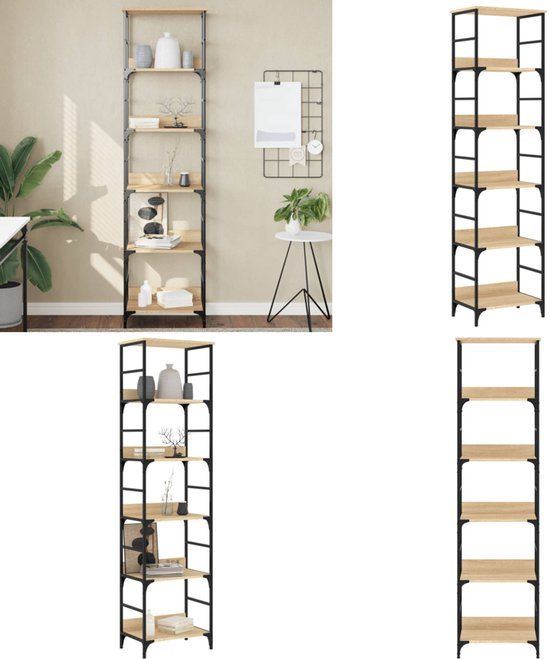 vidaXL Boekenkast Sonoma Eiken 50x33x188,5 cm Bewerkt Hout
