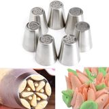 Heble® 6 stuks Spuitmond Set Bloemen/ Tulpen - RVS zilver