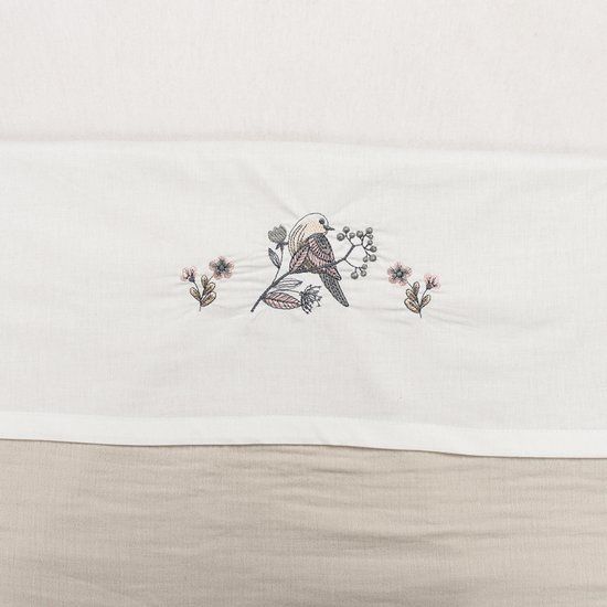 Funnababy Ledikantlaken 100x150 cm Katoen Geborduurde Print Wit
