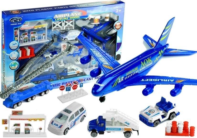 Viking Choice Speelgoed vliegtuig - luchthaven speelset - 30 delig - 1:87