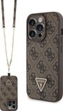 Guess 4G Triangle Crossbody Back Case for Apple iPhone 15 Pro - Brown