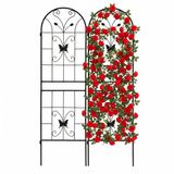 Relaxdays Plantenklimrek - set van 2 - 180 x 50 cm - metaal