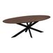 QUVIO Eettafel Sofia - Ovaal - 220x100 cm - Stalen kruispoot - FSC® gecertificeerd mangohout - Bruin