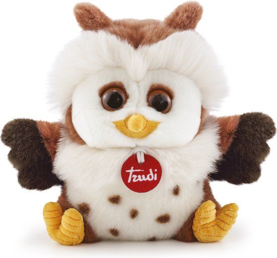 Trudi Classic Knuffel Uil 19 cm - Wit/Bruin - Pluche Knuffel - 8056379112556