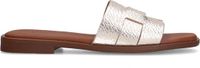 Manfield - Dames - Gouden leren gevlochten slippers - Maat 41