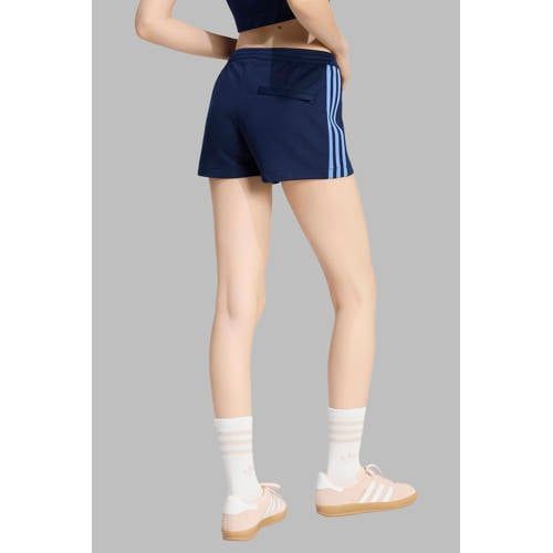 adidas Originals regular fit gestreepte sweatshort - donkerblauw