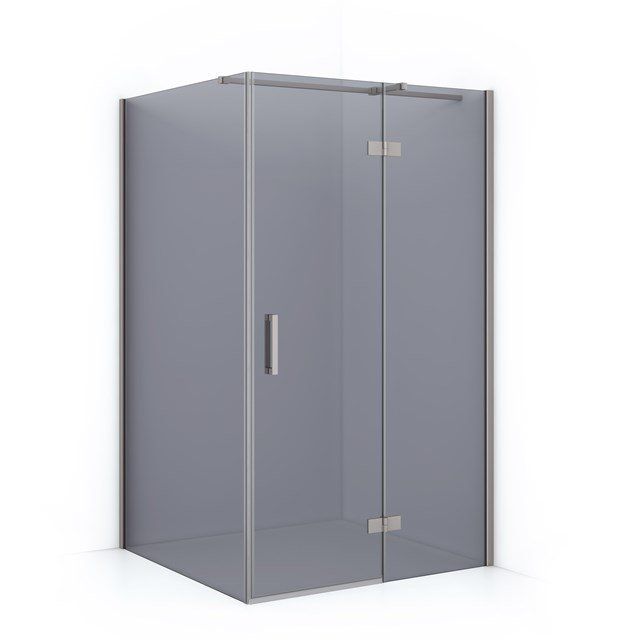 Maxaro Douchecabine Diamond 110x100cm 8mm Rookglas Geborsteld RVS