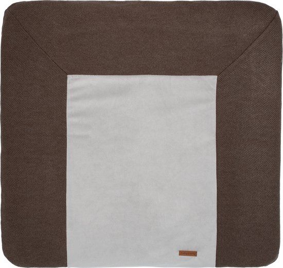 Baby's Only Gebreide baby aankleedkussenhoes - Waskussenhoes - Overtrek verzorgingskussen Classic - Cacao - 75x85 cm