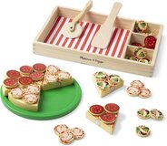 Melissa & Doug Pizzafeestje Houten Speelgoedeten - Pizzaset met 54+ Stukjes