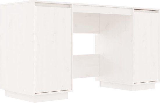 vidaXL Bureau 140x50x75 cm Massief Grenenhout Wit