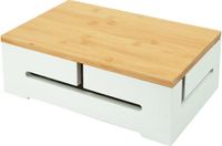 Relaxdays Kabelbox stekkerdoos - 11 x 32 x 22 cm - met kabelbinders - wit