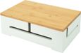 Relaxdays Kabelbox stekkerdoos - 11 x 32 x 22 cm - met kabelbinders - wit