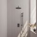 Brauer Gunmetal Edition Thermostatische Regendoucheset Inbouw - Hoofddouche 30 cm - Gebogen Wandarm - 3 Weg - Handdouche Staaf - Doucheslang - Geintegreerde Glijstang - Gunmetal