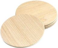 Merkloos Glazen onderzetters - 4x stuks - rond - hout - D10 cm