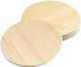 Merkloos Glazen onderzetters - 4x stuks - rond - hout - D10 cm