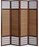 Homestyle4u Kamerscherm - 176x175 cm - bruin - 4-delig - bamboe lamellen