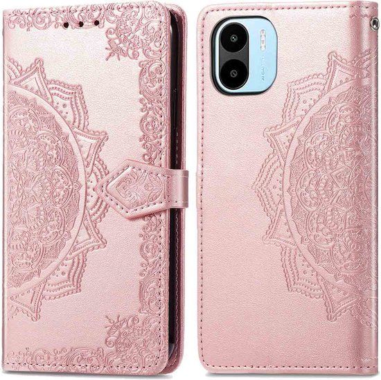 iMoshion Hoesje Xiaomi Redmi A2 / A1 - Mandala Bookcase - Rosé Goud