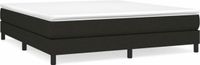 vidaXL Boxspring bed stof zwart 180x200 cm