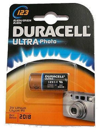 Duracell Ultra Lithium CR123A 3V Battery