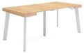 Table de salle à manger extensible en chêne de 180 cm de large, adaptée pour 8 personnes