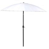 Camp Active Parasol - Zonnescherm voor Balkon en Terras - ⌀250 x 240 cm - Stokparasol - Parasol zonder Voet - Wit