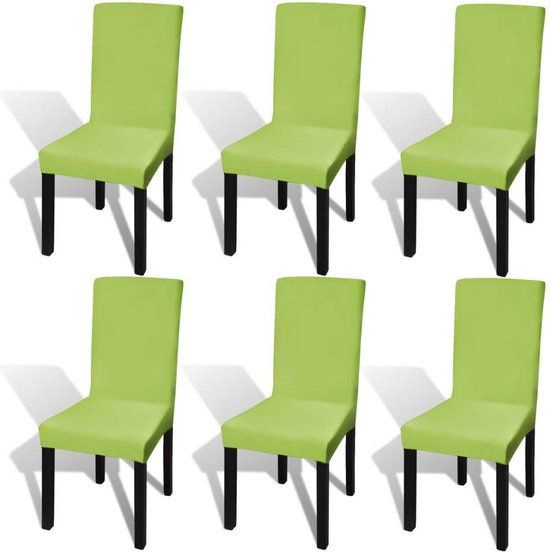 vidaXL Stoelhoezen 6 st stretch recht groen