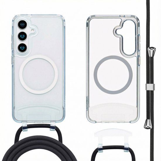 imoshion Hoesje - Geschikt voor Samsung Galaxy S24 / S25 - met Magnetische Ring Backcover met afneembaar koord - Transparant