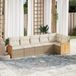 Maison Exclusive - Ensemble de meubles de jardin 6 pièces avec canapé et coussins, beige, en polyrotin