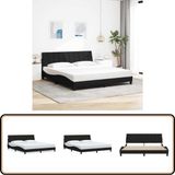 vidaXL Bedframe Hanko Stof Zwart 180x200 cm
