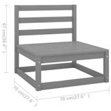 vidaXL 7-delige Loungeset Massief Grenenhout Grijs