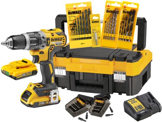 DeWalt Accu Klopboorschroevendraaier set DCK796D2T 18V TSTAK Box I, 2 Li-ion accu's (2,0 Ah) inbegrepen, 71-delige accessoireset