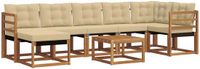 vidaXL - Hoek loungeset - 7 zitplekken - Acacia hout - Natuurlijk en beige