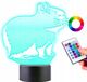Capybara 16 LED veilleuse 3D pour enfants + télécommande