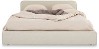 IDIMEX Gestoffeerd bed MARINI 140x200 cm met lattenbodem – crèmewit